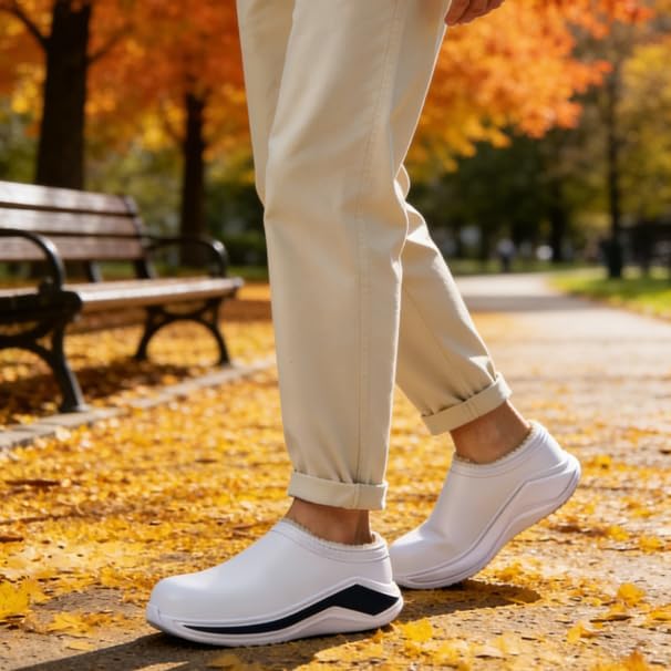 Clogs for Men Women, Slip-On Plush Fleece Lined Winter Mules, Indoor Outdoor House Shoes Chef Nurse Garden Shoes Cushioned Supportive Closed-Toe - Image 3