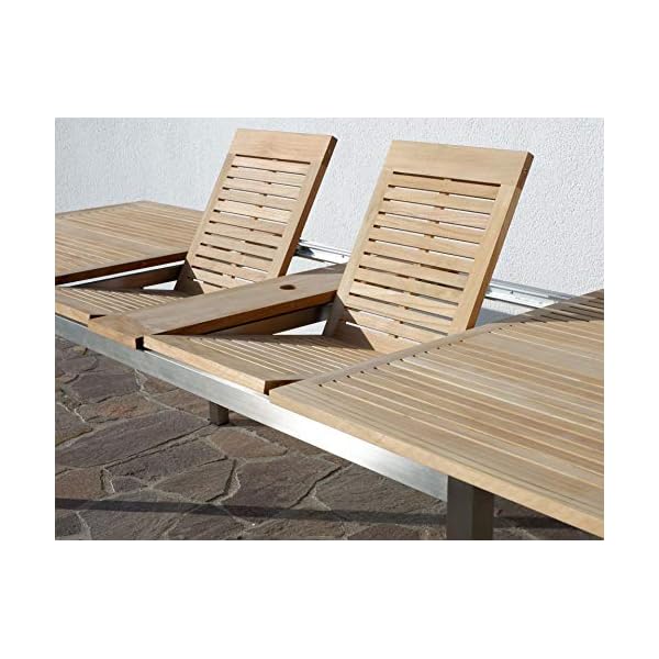 Gartengarnitur KUBA Edelstahl & Teak für 8 Personen