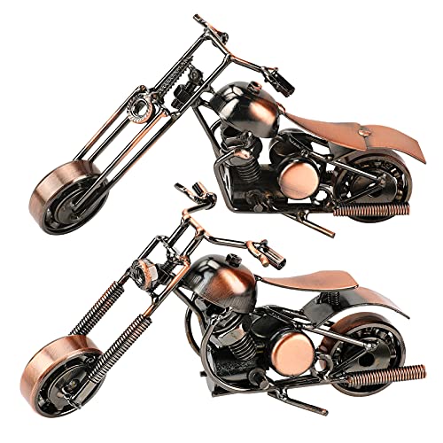 Number-One Metal Motorcycle Model, 2 Pack Metal Motorcycle Sculpture Home Motorcycle Decor Creative Office Desktop Accessories, Motorcycle Ornaments for Motorcycle Lovers Vintage Gifts (Bronze) Number-One Metal Motorcycle Model, 2 Pack Metal Motorcycle Sculpture Home Motorcycle Decor Creative Office Desktop Accessories, Motorcycle Ornaments for Motorcycle Lovers Vintage Gifts (Bronze)
