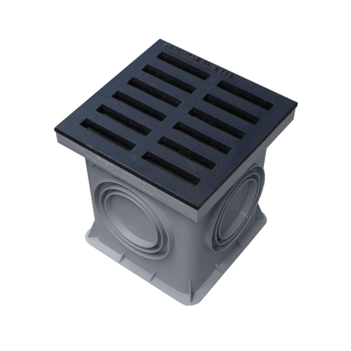 Marley - Canal d'entrée avec grille en fonte - 200 x 200 mm - Siphon de cour - Siphon de sol accessible