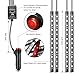 wsiiroon Car LED Lights Interior - 4pcs 48 LEDs Under Dash Lights, LED Strip Lights for Cars with Music Sync, Remote Control and Car Charger DC 12V for Vehicles Trucks SUV