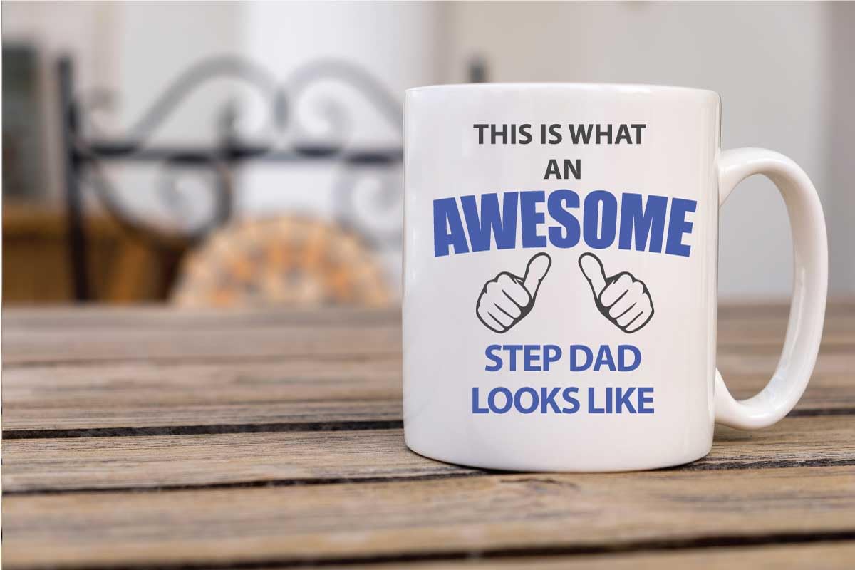 Awesome Step Dad Mug - 10oz - White - Novelty Mug