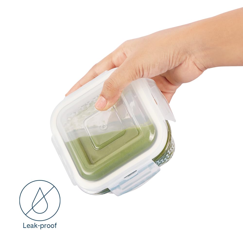 Larah Glass Lunchbox - Leakproof & Microwave Safe -8