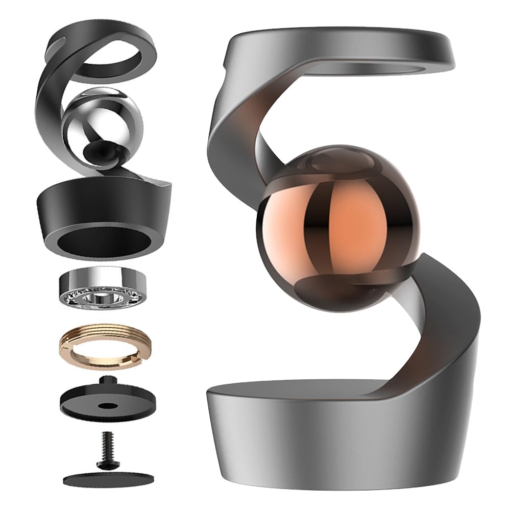 HTU Gravity Defying Kinetic Desk Toy Optical Illusion Desk Toy Spinners Desktop Floating Gyroscope for Office Desk Decor for Adults - Image 2