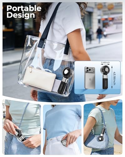 Image of ARCTlCOOL Portable Mini Fan with Ice Touch Tech, 7500 RPM Handheld Fan with Buckle, 4000mAh Rechargeable Battery, 100 Speeds Foldable Fan with Smart Digital Display for Makeup, Travel & Outdoor