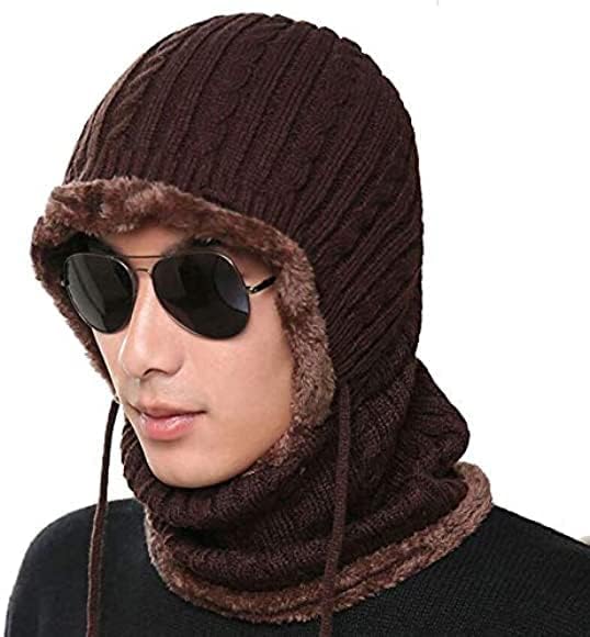 Winter Beanie Monkey Cap Hood for Women | Stretchable Skull Soft Combined Scarf with Drawstring Multi Use Woolen Balaclava Neck Warmer Scarf Casual Cap Hat for Men & Women | Freesize-picture-22