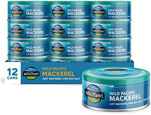 Wild Planet Pacific Mackerel Fillets (SABA), 5 Oz Can, Pack of 12
