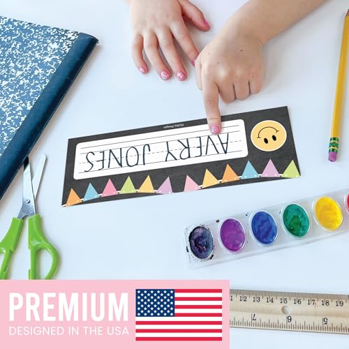 Hadley Designs Desk Name Tags for Classroom - 36 Student Desk Name Plates for Classroom Decor, 9x3 Pastel Nametags Cubby Labels Teacher Supplies, 1st 2nd 3rd Grade Kindergarten Preschool Must Haves — view 5