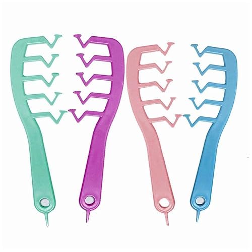Peine de dientes anchos en forma de Z para desenredar y peinar el cabello rizado, herramienta de peluquería grande con diseño de flequillo para