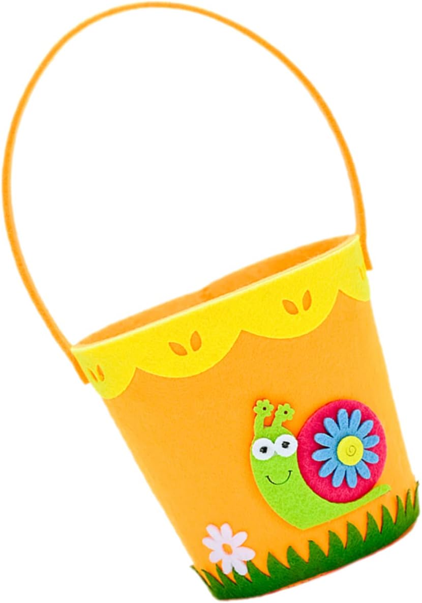 Easter Non-woven Fabric Basket for Storage Handheld Cartoon Design Versatile Use for Snacks and Toys for Boys and Girls Easter Celebrations
