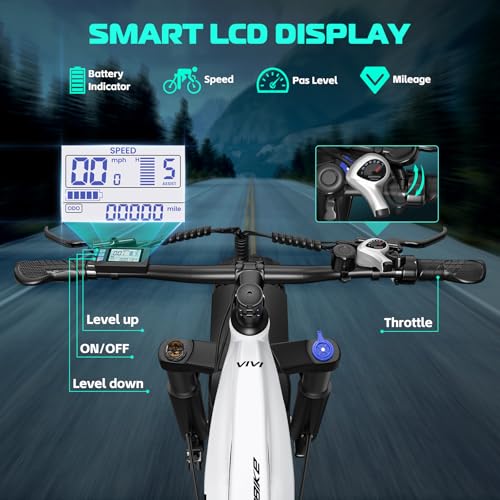 Image of Vivi ACE01 Electric Bike for Adults,26 inch x 4.0 Fat Tire Ebike,1500W Peak Motor Torque Sensor Electric Mountain Bike, 25+ Top MPH Electric Bicycle with 48V 15AH Battery, Hydraulic Brake, SGS UL2849