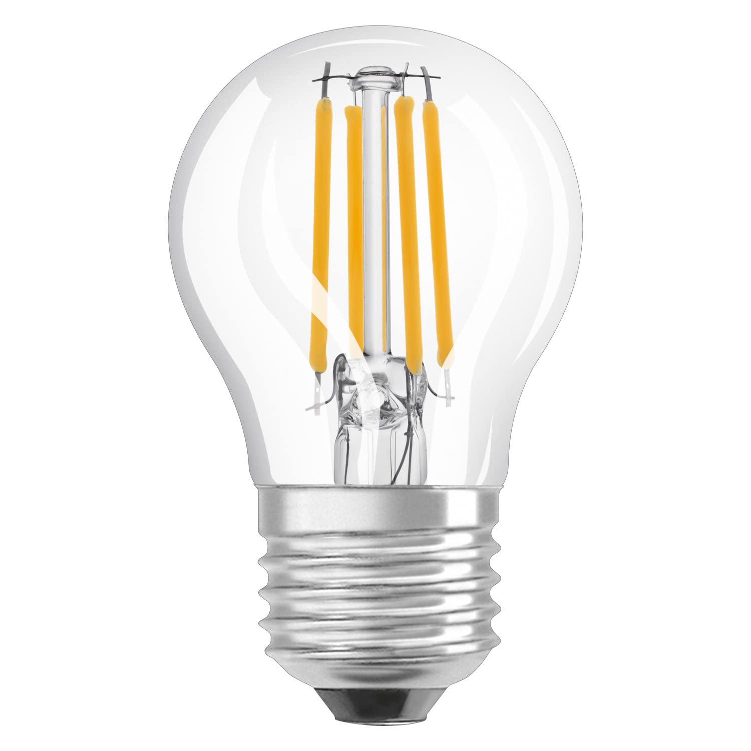 LEDVANCE Smarte LED-Lampe mit Wifi Technologie, Sockel E27, Dimmbar, Warmweiß (2700K), Tropfenform, Klares Filament, Ersatz für herkömmliche 40W-Glühbirnen, steuerbar mit Alexa, Google & App, 4er-Pack