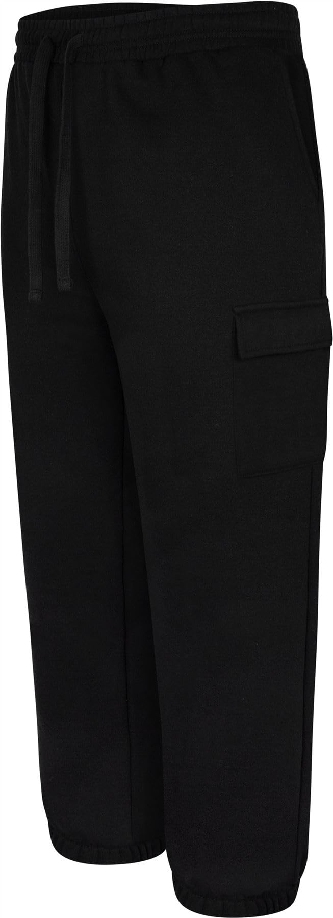 Uptheir Mens Show Cuffed Cargo Pocket Joggers - Black - 3XL-S