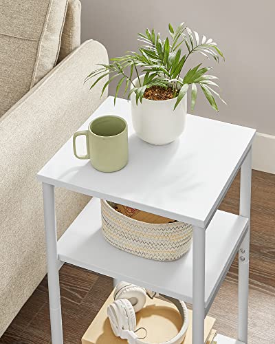 image for VASAGLE Side Table, Small End Table, Tall Nightstand for Living Room, 