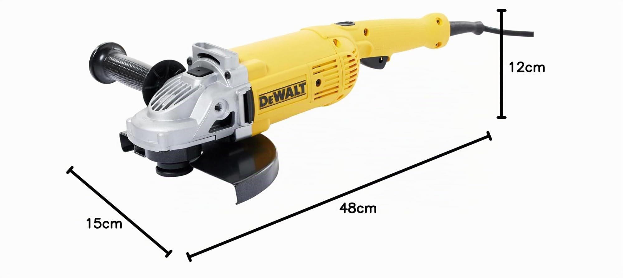 DeWalt DWE492-QS, Amoladora 2.200W, Diámetro de disco 230mm, Velocidad 6.500 rpm, Empuñadura lateral en 2 posiciones, Bloqueo del eje
