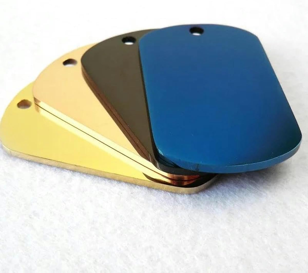 100 Stück Blanko-Haustiermarke aus Edelstahl, Namensschild, Katzen-/Hundemarke, Anhänger, Hundemarke aus Edelstahl, individuelle Hundemarke für Katzen, personalisierte Hundemarke, Gold, S, 40 x 25 mm
