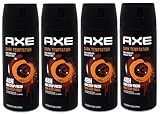 Axe Body Spray Deodorant for Long Lasting Odor Protection Dark Temptation All Day Fresh Scent Mens Deodorant Formulated Without Aluminum 5.1 oz 4 Count