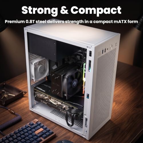Image of Zalman CUBIX Compact Mini Tower mATX PC Case, Heavy-Duty 0.8T Steel Chassis, Micro-ATX DTX ITX SFF SFX HTPC Small Form Factor Chassis with USB 3.0, 80mm Preinstalled Fan, Fits ATX PSU, White