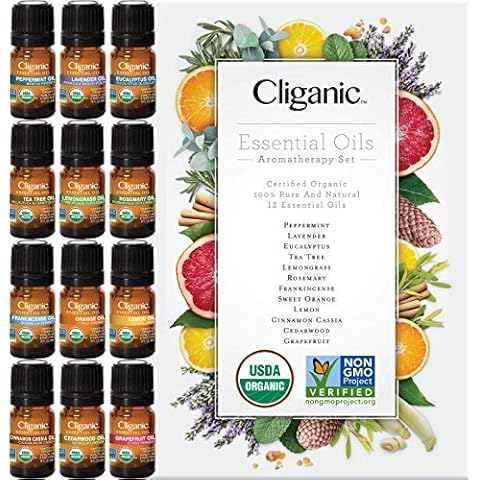 Cliganic Organic Aromatherapy Essential Oils Set Cover