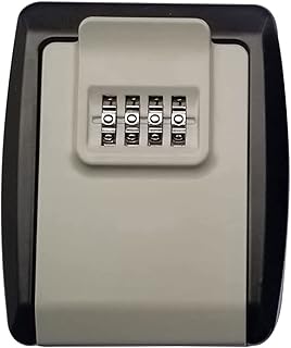 FEDRUI Key Lock Box, 4 Digit Combination Lock, Wall Mount Lock Box for House Key, Waterproof Lockbox, Key Lock Box for Outside, Home, Office, Hotels