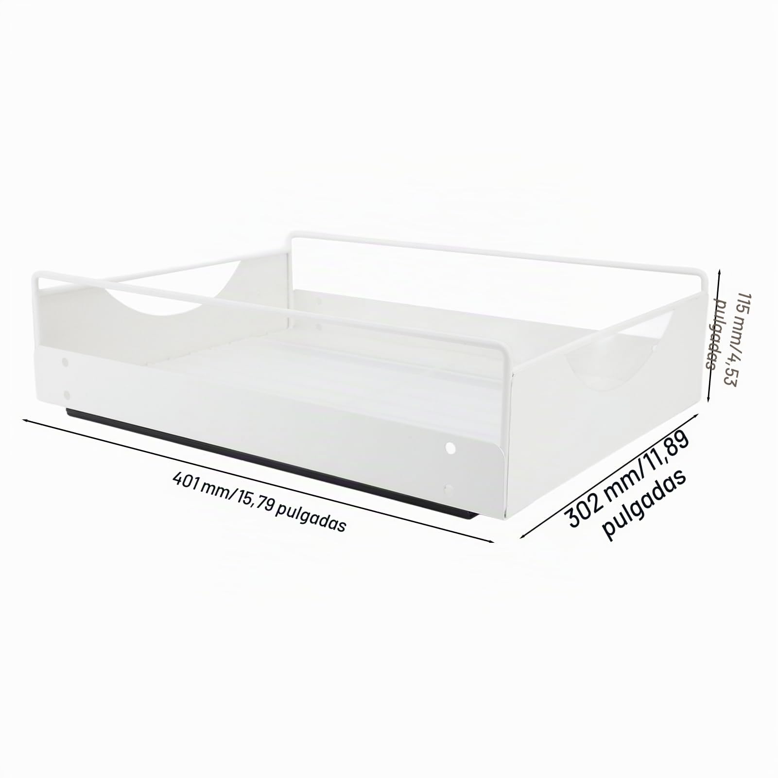 Organizador de Gabinete Extraíble, Estantes de Despensa Deslizables de 16 X 9 X 3,6 Pulgadas, Estante de Despensa con Cajón Deslizante para Cocina, (White)