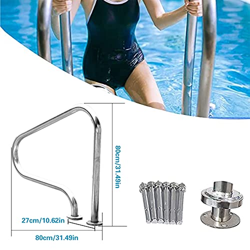 Barandal para piscina de acero inoxidable 31.49 x 31.49 x 10.62 in miniatura 6