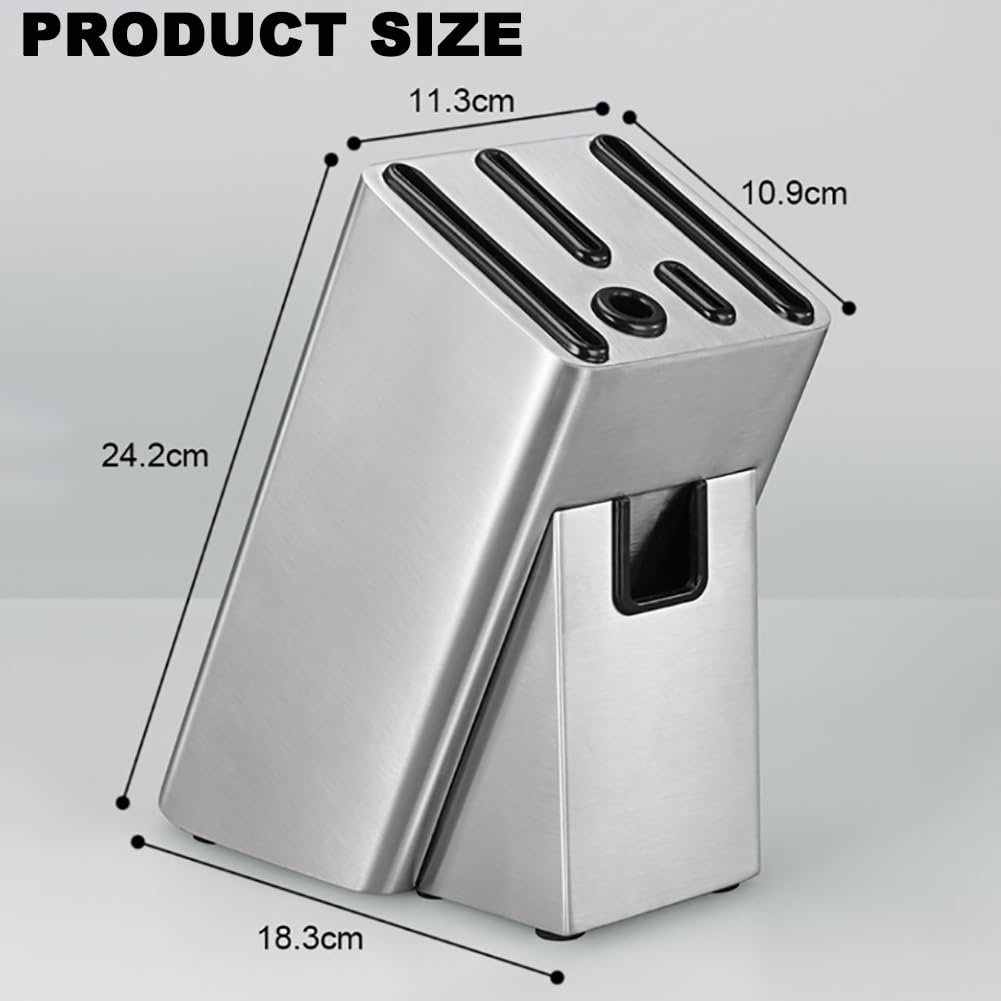 Porta Cuchillos Para Encimera De Cocina De Acero Inoxidable Con Orificio De Drenaje, Patas Antideslizantes, Estante Para Almacenamiento De Cuchillos De Doble Capa