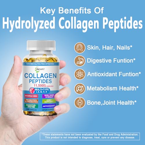 Collagen Peptides Softgels, Multi Collagen Peptide w/ Glucosamine Chondroitin MSM Biotin, Hydrolyzed Collagen Peptides Complex for Women Supports Skin Hair Nail Joints Bones Gut Health, Non-GMO - Image 3