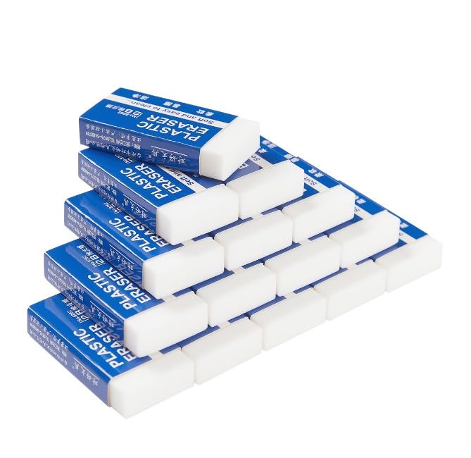 Amazon | ソフトプラスチック消しゴム5個セット、5.2cm ホワイトPVC