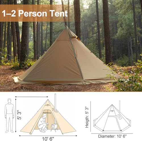 Carpa tipi ligera con estufa 1-2 personas 4 estaciones miniatura 3
