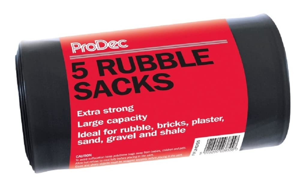 ProDec Roll of 5 Heavy Duty Rubble Sacks for Trade and Domestic Waste