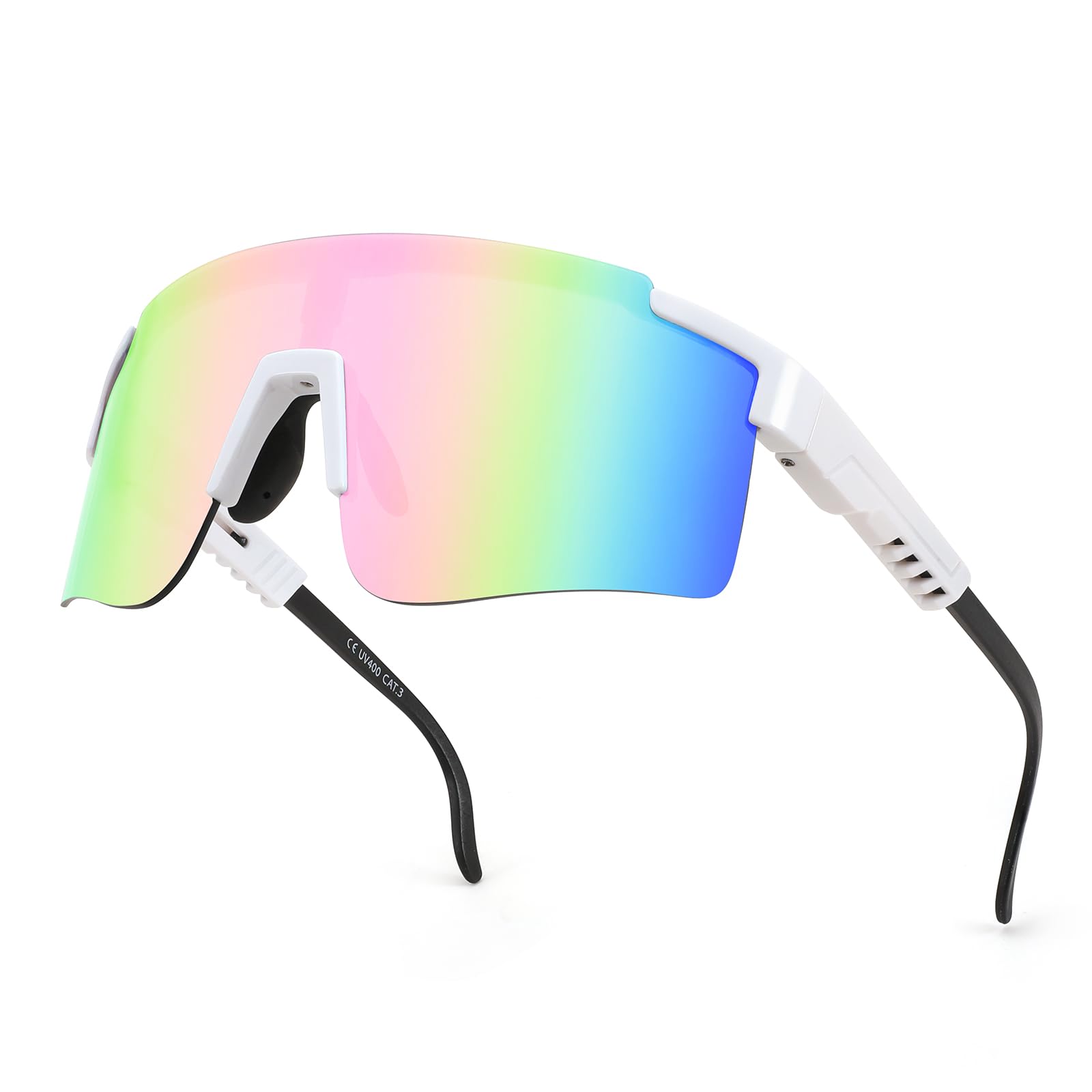 Lunettes de soleil de cyclisme pour homme et femme des années 80 avec visière réglable pour enfants de 8 à 16 ans