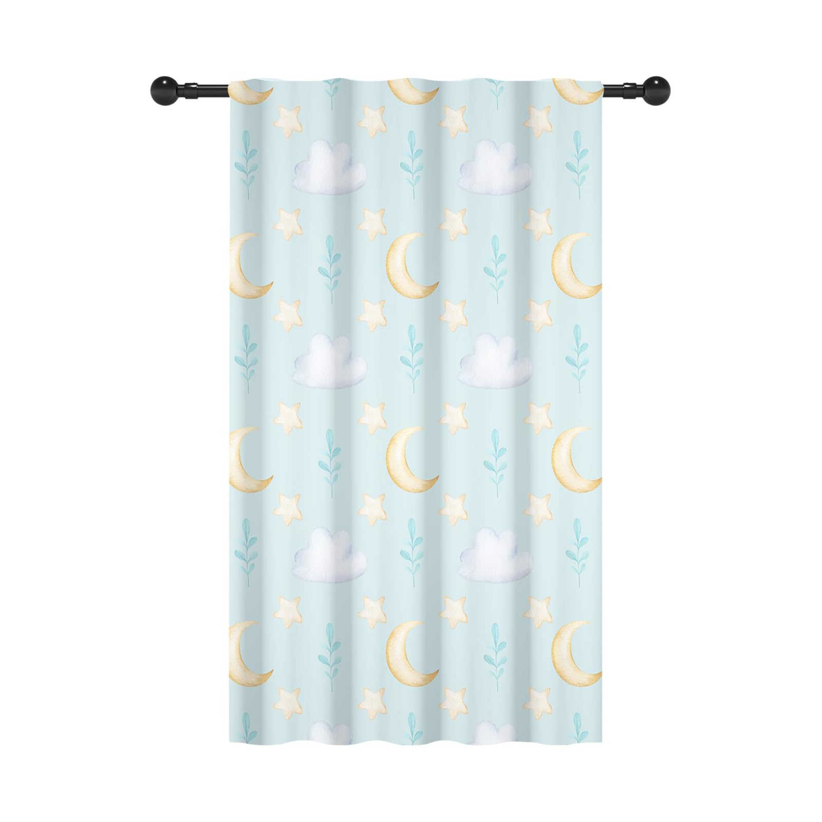 Rideau pour chambre enfant motif lune et nuage mignon
