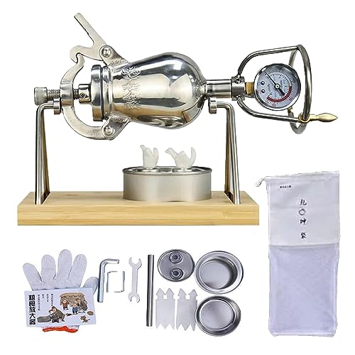 ZZYYZZ Hand Popcorn Machine, Chinese Traditional Old-Fashioned Pop Corn Machine, 304 Stainless Steel Mini Hand Cannon Food Amplifier, Popcorn Pressure Cooker for Family Gathering Party Fun