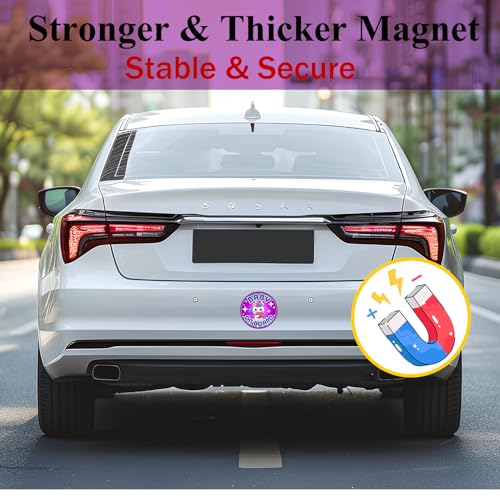 Image of Baby on Board Magnet for Car, Reflective Babies on Board Magnetic Sticker Car Sign, 3 Pack Waterproof Kids Safety First Warning for Parents (Purple Unicorn)