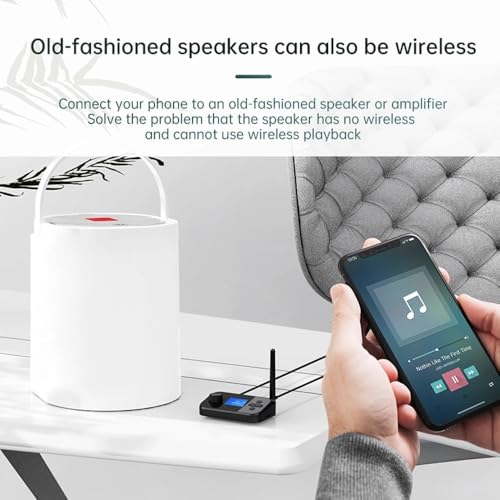 Image of MICROWARE Bluetooth Receiver and Transmitter, Bluetooth 5.4, Support 2 Headsets Simultaneously, 3.5mm AUX, Optical, Coaxial, TF Card Plug-Play, for TV /PC /Home Stereo /Headset /Speaker /Mp3 /Mp4