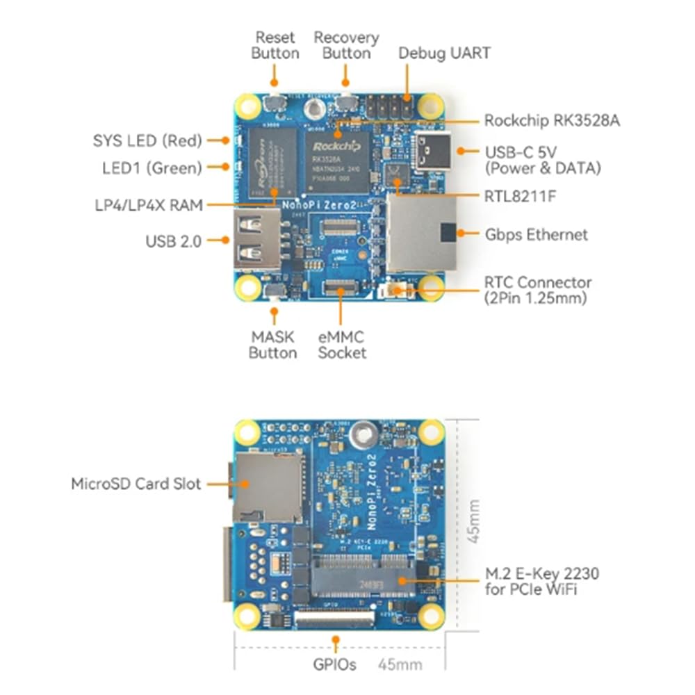 Amazon.com: NanoPi Zero2 Mini Demon Board RK3528A Gigabit Ethernet