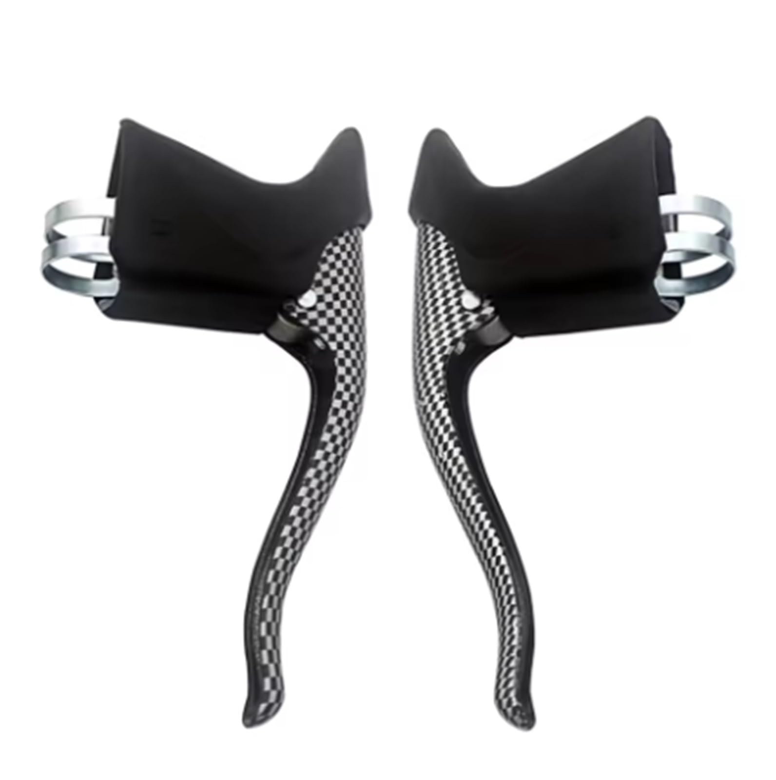 AIQWOJD Bike Rear Brake Drum Bike Brake Rear Drum Bicycle Brake Handle MTB Mountain Bike Cycling Brake Levers Front Rear Brake Levers Drop Handlebar Set(Black White)