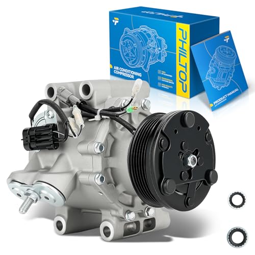 Image of PHILTOP Air Conditioner AC Compressor for Chevy Trailblazer 2002-2005,2006-2009 4.2L,Trailblazer EXT 02,03-06 4.2L,Envoy 02-04,05-09 4.2Liter,Envoy XL 02,03-06 4.2Liter,Rainier 04-07,Bravada 02-04