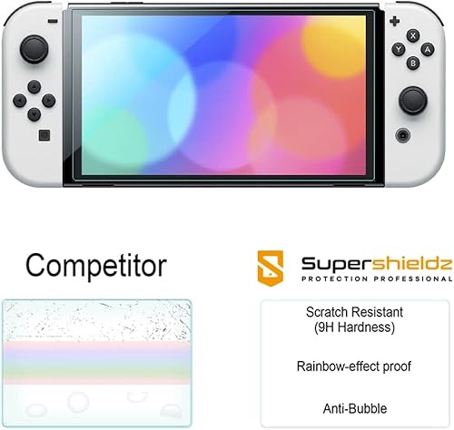 Miniatura 2 de Supershieldz - Protector de pantalla de vidrio templado, diseñado para Nintendo Switch OLED (2021), 0.011 pulgadas, antiarañazos, sin burbujas