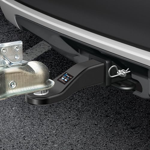 Image of Nilight Trailer Hitch Ball Mount with 5 /8 inch Hitch Pin Clip Fits 2-1 /2 Inch Receiver Square 15000 lbs 2 inch Drop 1 /2 inch Rise, 1-1 /4-Inch Hole, Gloss Black Powder Coat