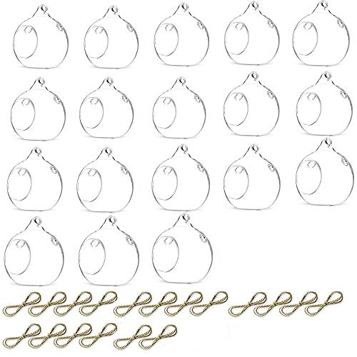 3.15 inches Hanging Tealight Holder Glass Globes Terrarium Wedding Candle Holder Candlestick (18 Pcs/Set) (18pcs) by LANLONG - Used condition - US$18.00