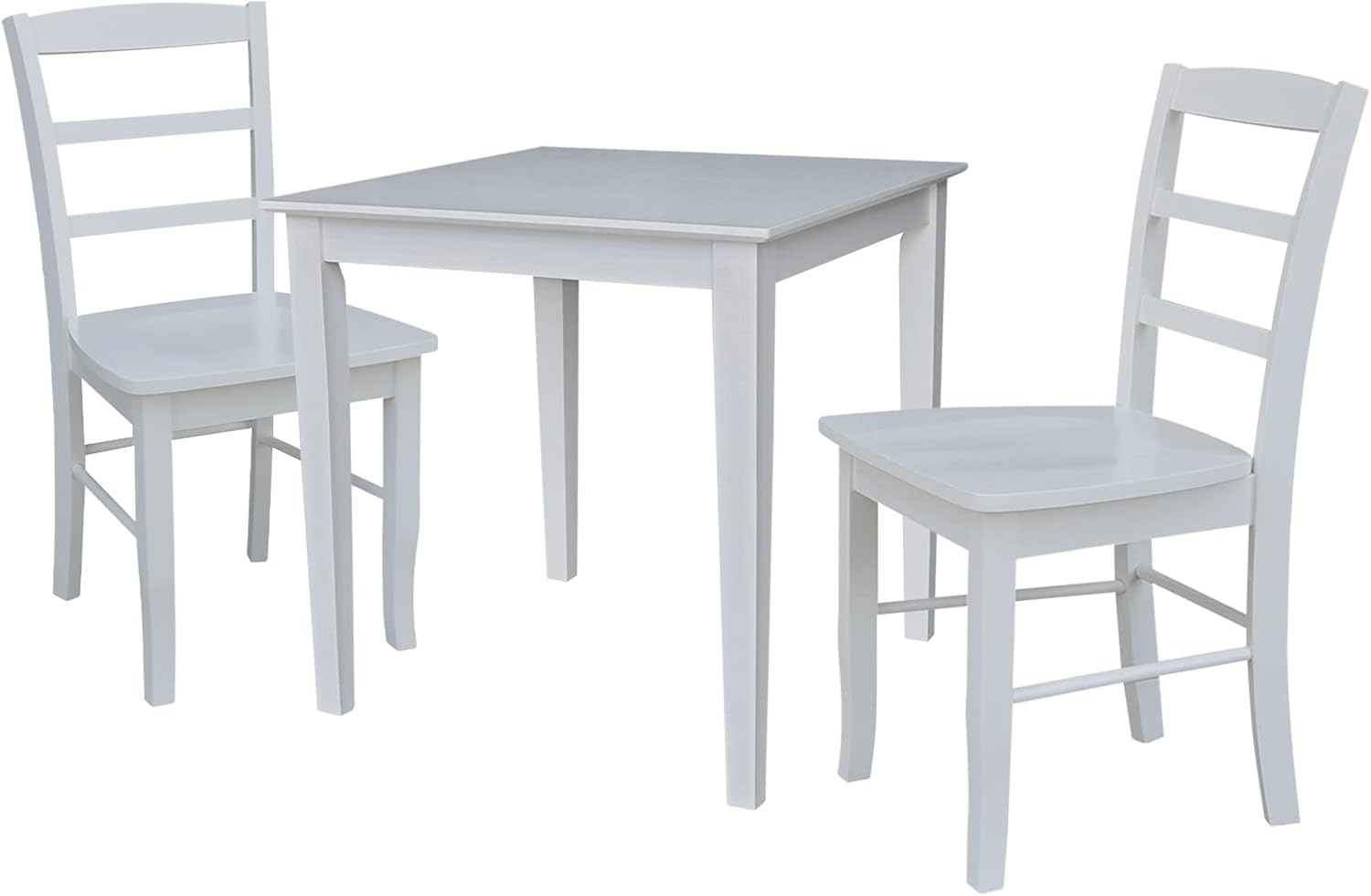International Concepts 30X30 2 Ladder Back Chairs Dining Table, White