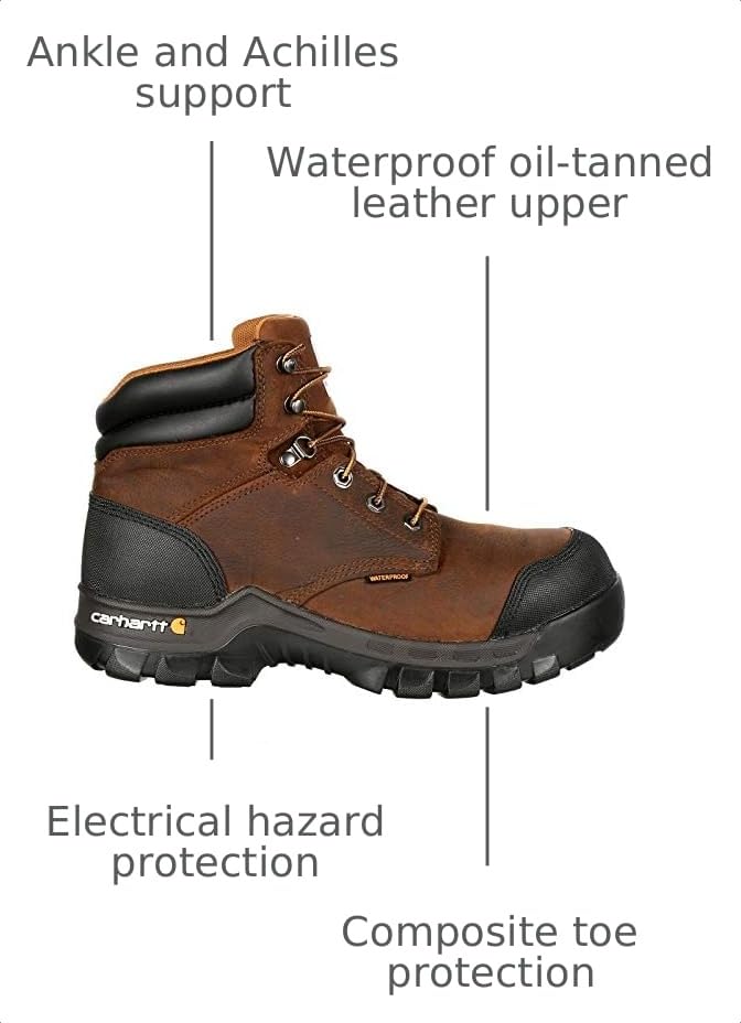 Image of Carhartt Men's CMF6380 Rugged Flex Six Inch Waterproof Work Boot