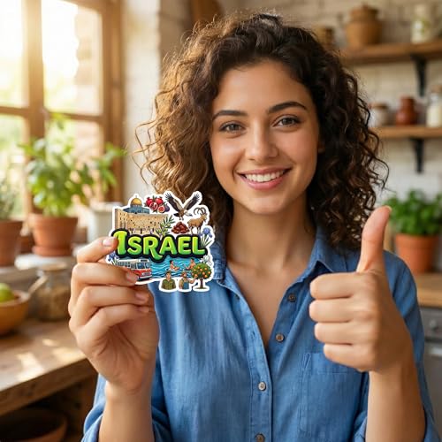 Image of Israel Fridge Magnet - Premium Engineered Wood Souvenir, Glossy HD Print, Precision Laser Cut Travel Decor & Gift for Home, Office & Travelers