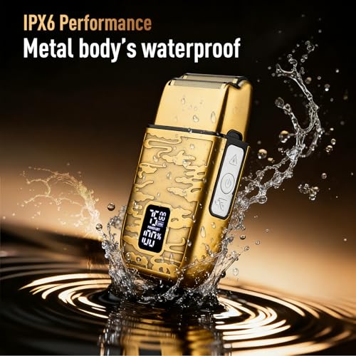 Image of Electric Foil Shavers for Men | Waterproof Powerful Motor Electric Razor Barber Supplies LED Displays & USB Charging Shaver, Gifts