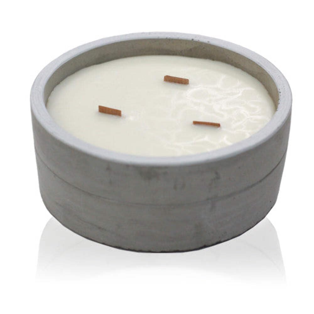 Shamtam Orange Scented Candle Vanilla Wooden Wick Concrete Jar