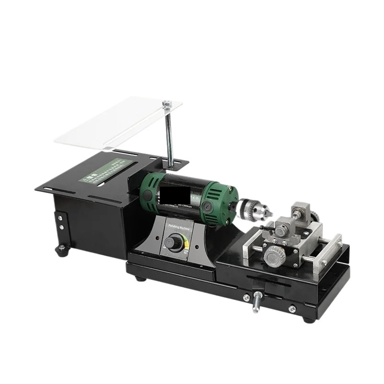 CVFRDD Gemstone Grinding Machine, Multifunctional Table Saw Stone Polishing Tool Small Jade Emerald Cutting Engraving Punching All-In-One Machine for Gem Cutting(1850W Simple)