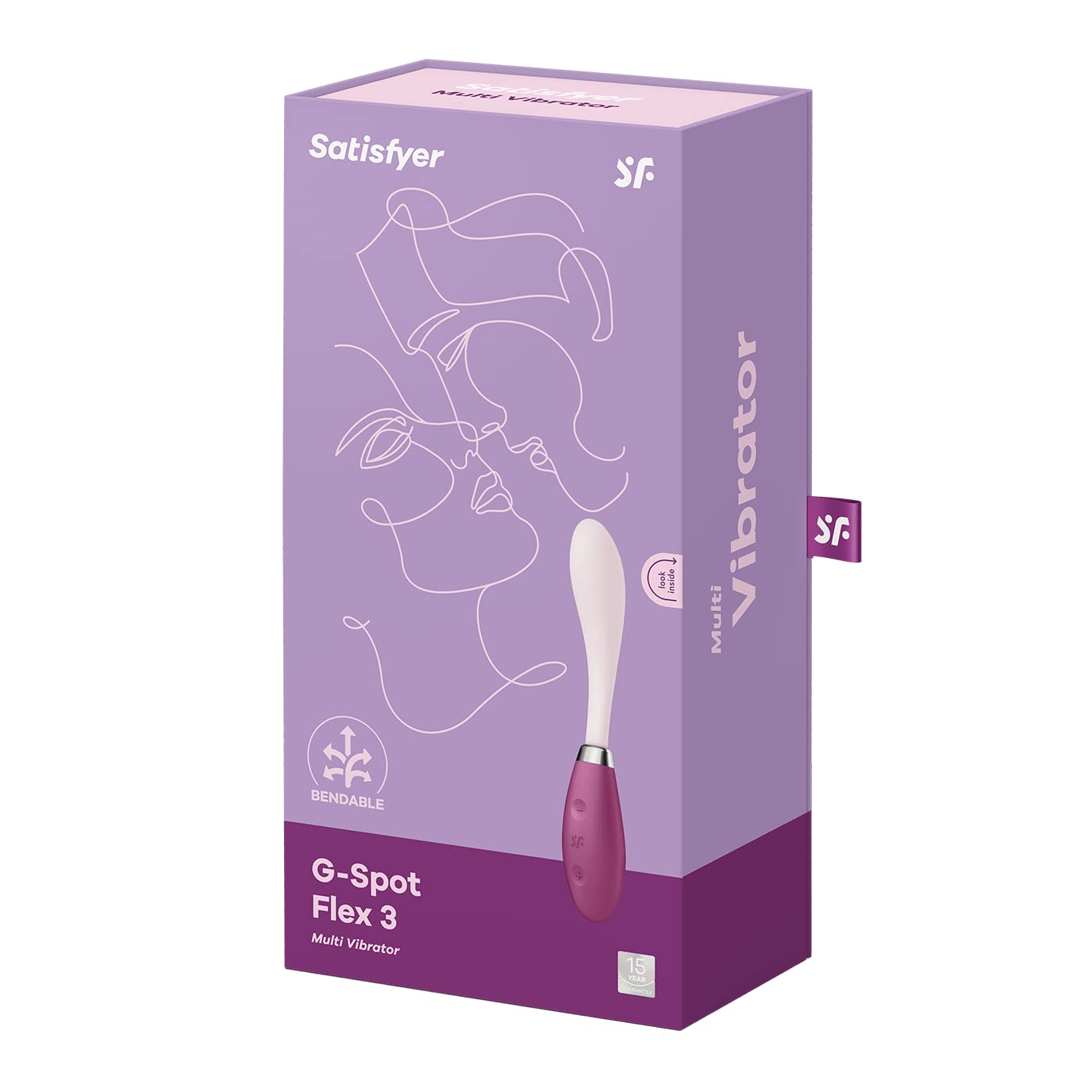 Satisfyer G-Spot Flex 3 | Vibratore flessibile per il Punto G | Silicone di alta Qualità in Viola | Sex Toy impermeabile (IPX7) | Dildo Multi-Vibratori per Donne e Uomini Sex Toys
