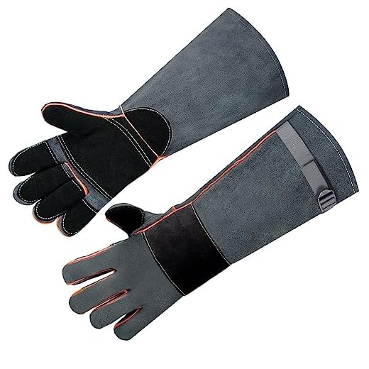 SLARMOR Animal-Handling-Gloves Bite Proof, 17.7in/23.6in Reinforced Leather Gloves for Dog Training,Cat,Falcon,Reptile,Welding-Gloves